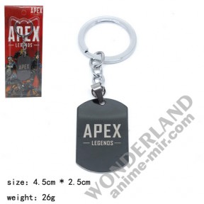 Брелок металлический темное серебро жетон Апекс / Apex