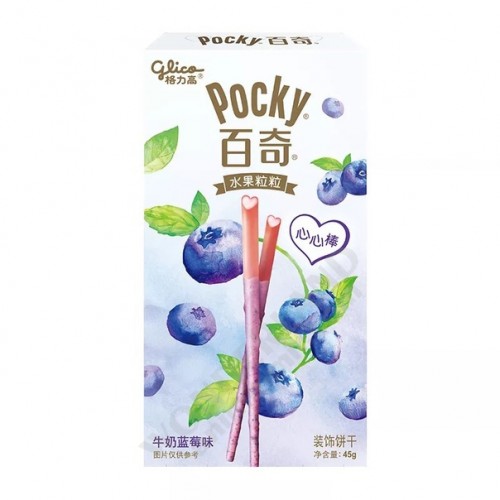Палочки поки (в глазури со вкусом мороженого с черникой) / Pocky Glico Blueberry Ice Cream