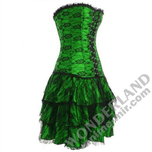 Корсет и юбка комплект зеленый