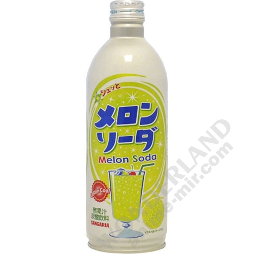 Японский напиток лимонад Рамуне - со вкусом дыни 500г / Japanese drink Ramune Sangaria melon flavor
