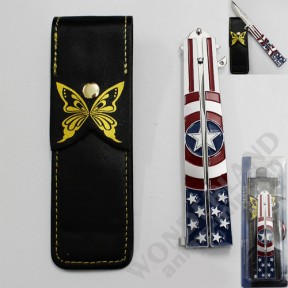 Нож-бабочка сувенирный Капитан Америка / Butterfly knife blade Captain America