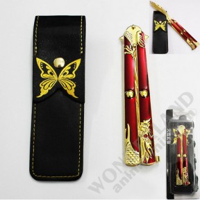 Нож-бабочка сувенирный красный дракон / Butterfly knife blade with Chinese dragon