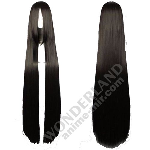 Косплей парик черный 120 см 