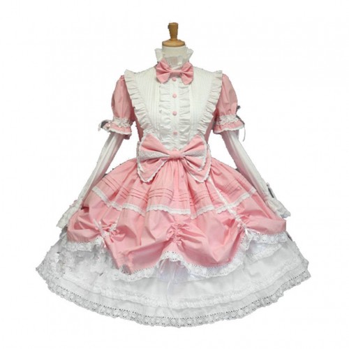 Косплей костюм Лолита (бело-розовый)