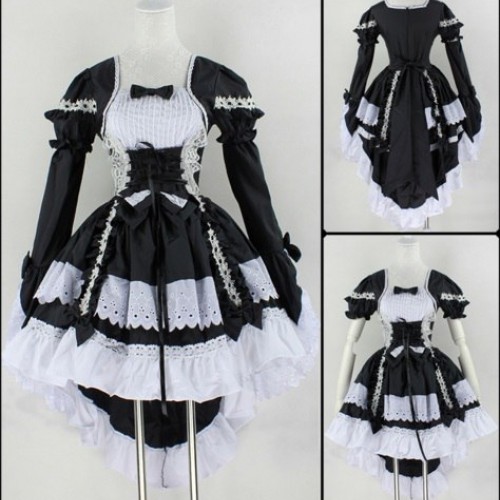 Косплей костюм Лолита черно-белое платье / Lolita dress black and white