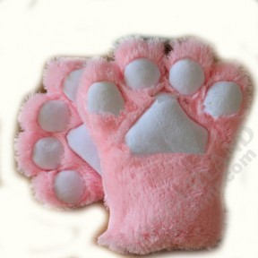 Аниме неко лапки-перчатки кошачьи - большие розовые / paws-cat gloves - large pink