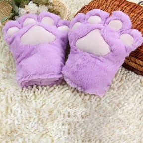 Аниме неко лапки-перчатки кошачьи - большие фиолетовые / paws-cat gloves - large purple