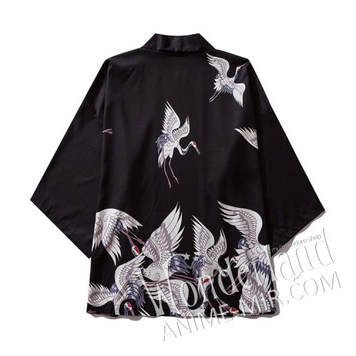 Японское кимоно - черное с аистами / Haori - black with storks