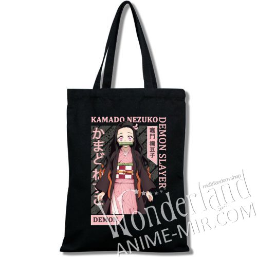 Аниме сумка-шоппер Клинок, рассекающий демонов - Незуко Камадо / Demon slayer: Kimetsu no yaiba - Nezuko Kamado