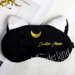 Аниме маска для сна Сейлор мун - Кот Луна черная / Sailor moon - Luna (2)