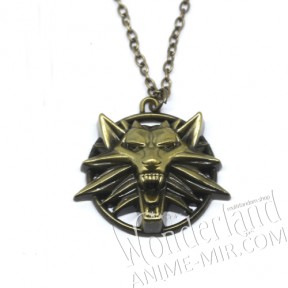 Кулон Ведьмак - Волк из тёмного золота / The Witcher - Dark gold Wolf necklace