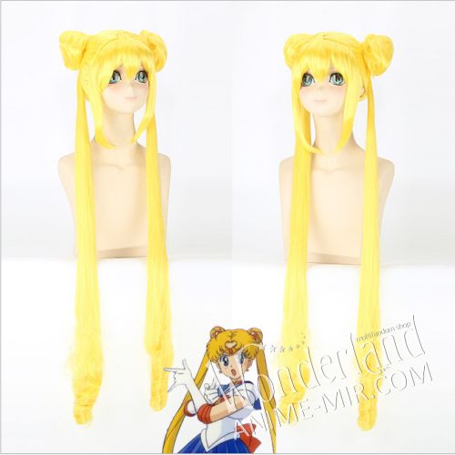 Косплей парик золотистый Сейлор мун - Усаги Цукино 120 см / Sailor moon - Usagi Tsukino