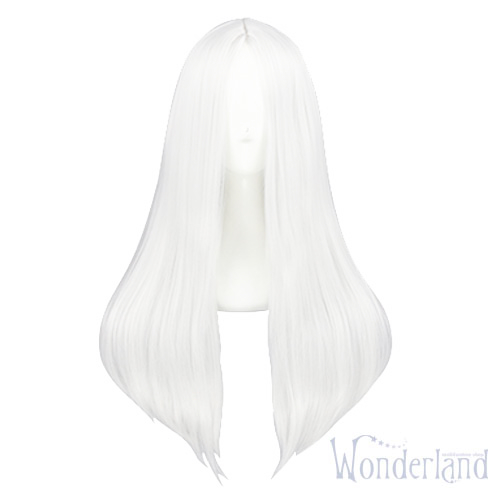 Косплей парик - белый без чёлки 60см / White