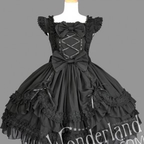 Косплей лолитное костюм-платье (черное)