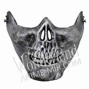 Маска череп серый металлик скелета (рот)