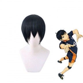 Косплей парик Волейбол - Тобио Кагеяма черный 35см / Haikyuu!! - Tobio Kageyama wig