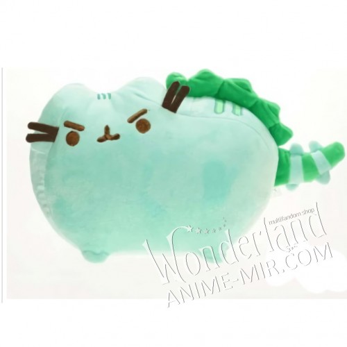 Плюшевая игрушка кот Пушин Дракон - Зеленый динозаврик / 15см-25см / cat pusheen green dinosaur 