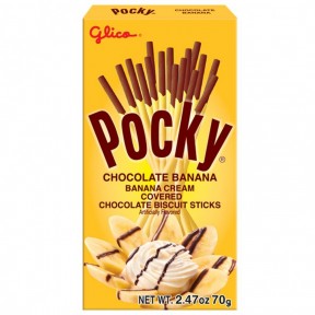 Палочки поки (в глазури со вкусом  банана, взбитыми сливками и шоколадным топпингом) / Pocky Glico Chocolate Flavour
