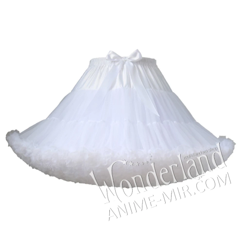 Многослойная пачка юбка с бантиком (Белая)