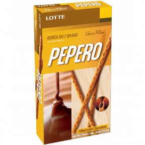 Палочки поки Пеперо (в глазури со вкусом шоколада / Pocky Pepero Lotte White Cookie