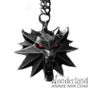 Кулон Ведьмака - черный с красными глазами / The Witcher necklace