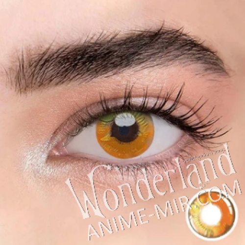 Цветные линзы Янтарные аниме глазки (желто-рыжие)