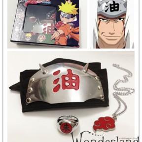 Аниме набор Наруто (повязка,кольцо и кулон) / Naruto - headband, ring and necklace set