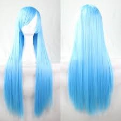 Косплей парик голубой универсальный 80см / Blue cosplay wig