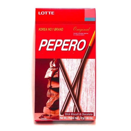 Палочки поки Пеперо в глазури со вкусом шоколада оригинальные / Pocky Pepero - Lotte Original Stick Biscuit & Chocolate