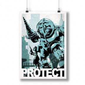 Плакат Биошок - Большой Папочка 2 / BioShock - Big Daddy