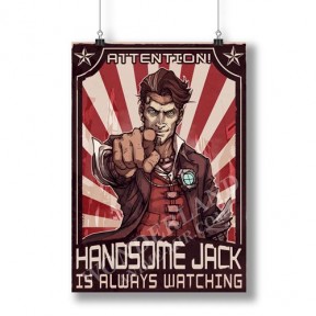Плакат Бордерлендс - Красавчик Джек / Borderlands - Handsome Jack