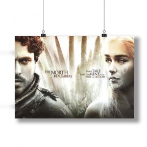 Плакат Игра Престолов - Роб Старк и Дейенерис / Game of Thrones - Robb Stark and Daenerys