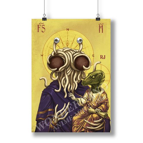 Плакат Пастафарианство - Макаронный Монстр / Pastafarianism