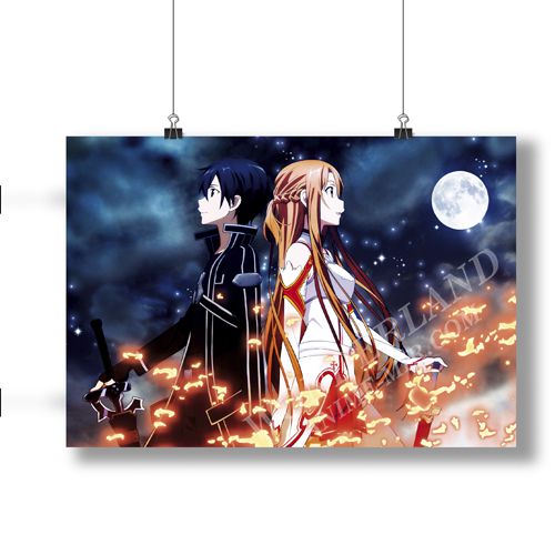 Аниме плакат Мастера Меча Онлайн - Кирито и Асуна / Sword Art Online - Kirito and Asuna