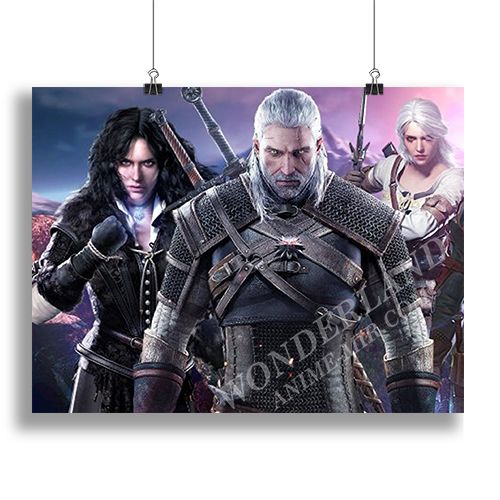 Плакат Ведьмак - Геральт, Цири и Йеннифер 2 / The Witcher - Geralt, Ciri, Yennefer