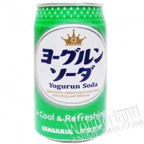 Японский напиток лимонад Рамуне со вкусом Йогурта 350мл / Yogurun Soda Sangaria