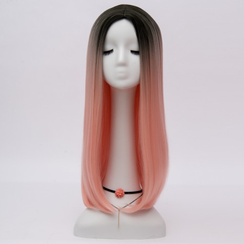 Косплей парик черно-розовый 60см