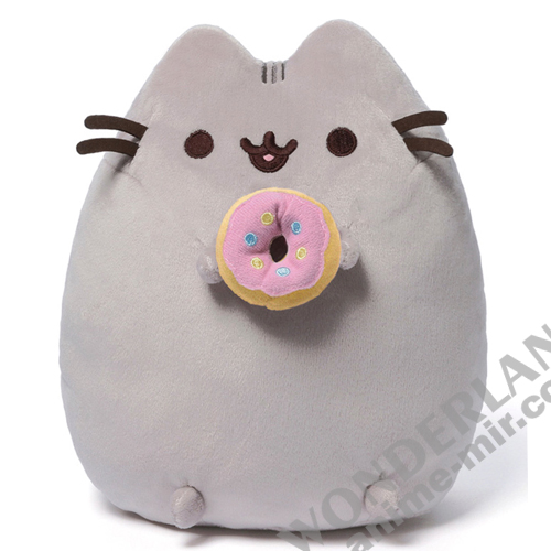 Плюшевая игрушка кот Пушин с пончиком 15-25см / cat pushin with a donut