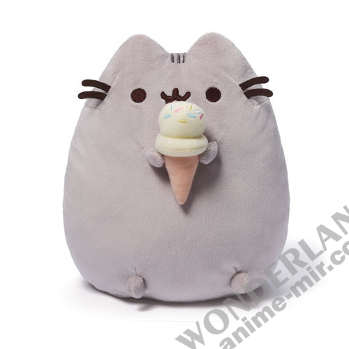Плюшевая игрушка кот Пушин с мороженым 15-25см / cat pushin with ice cream