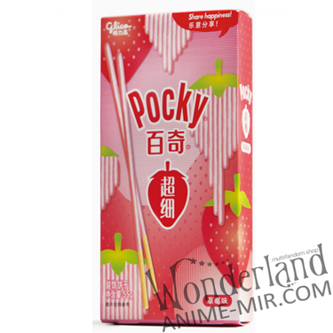 Палочки поки со вкусом клубники тонкие / Pocky - Glico Strawberry 